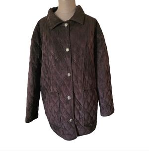 Ralph Lauren Women’s Quilted Barn Field Chore Jacket Coat XL Brown Equestrian